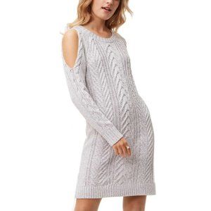 NWT LOFT Cold Shoulder Cabled Sweater Dress Sz S